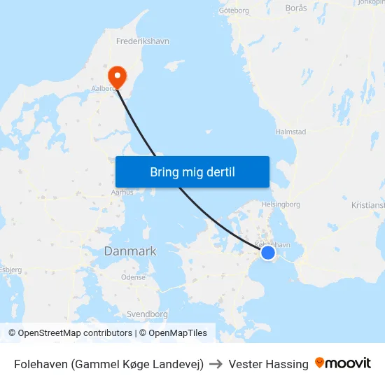 Folehaven (Gammel Køge Landevej) to Vester Hassing map