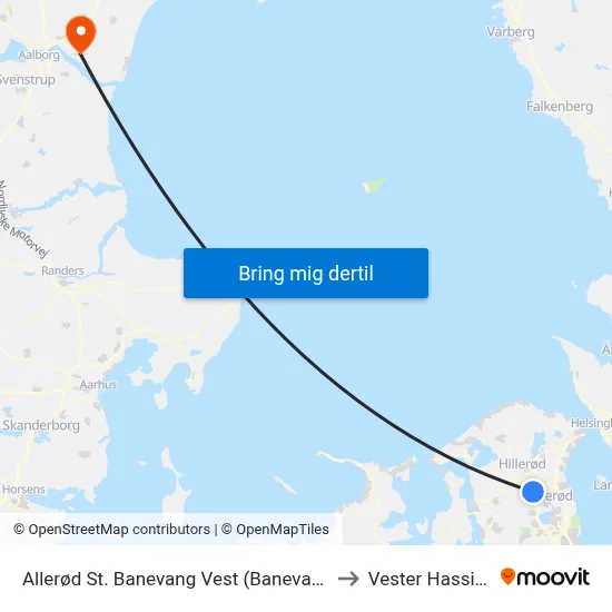 Allerød St. Banevang Vest (Banevang) to Vester Hassing map