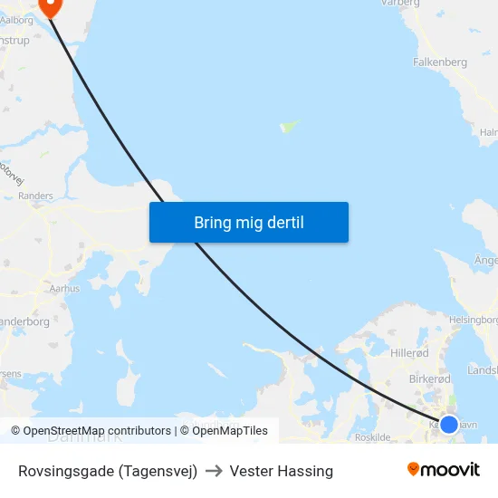 Rovsingsgade (Tagensvej) to Vester Hassing map