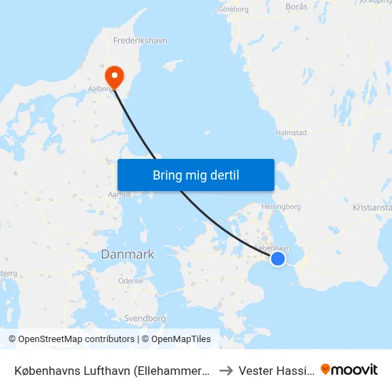 Københavns Lufthavn (Ellehammersvej) to Vester Hassing map