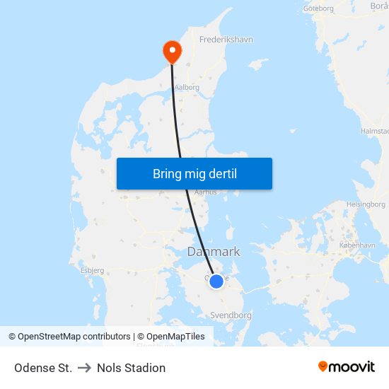 Odense St. to Nols Stadion map