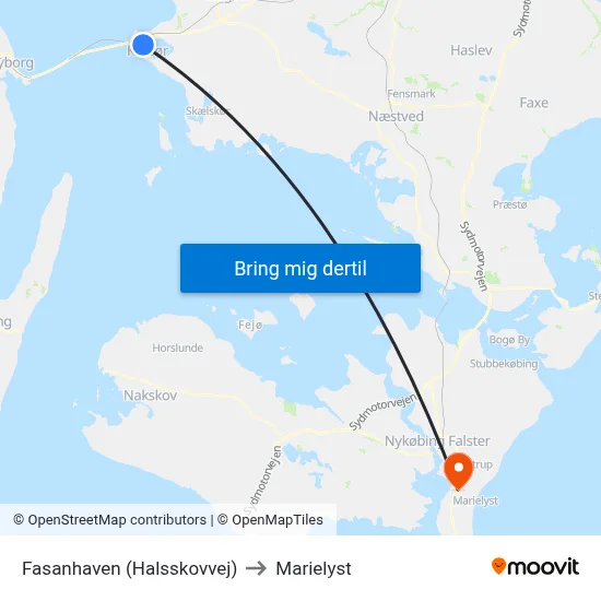 Fasanhaven (Halsskovvej) to Marielyst map
