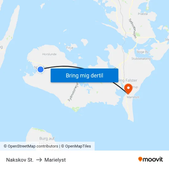 Nakskov St. to Marielyst map