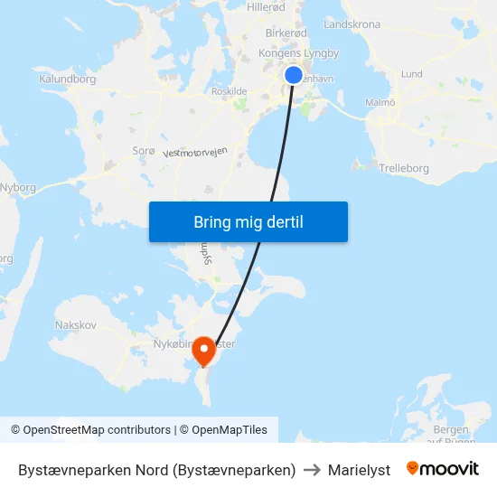 Bystævneparken Nord (Bystævneparken) to Marielyst map
