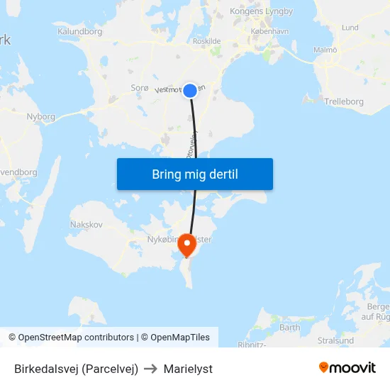Birkedalsvej (Parcelvej) to Marielyst map