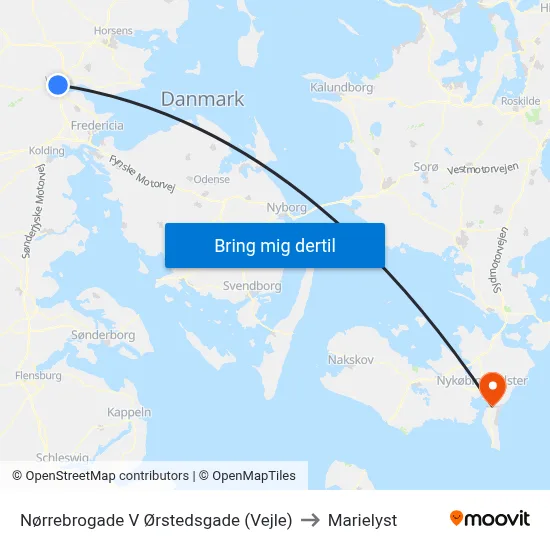 Nørrebrogade V Ørstedsgade (Vejle) to Marielyst map