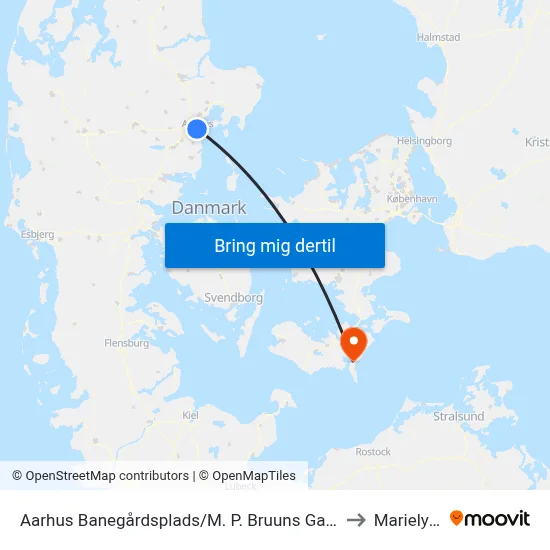 Aarhus Banegårdsplads/M. P. Bruuns Gade to Marielyst map