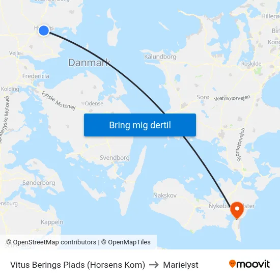 Vitus Berings Plads (Horsens Kom) to Marielyst map