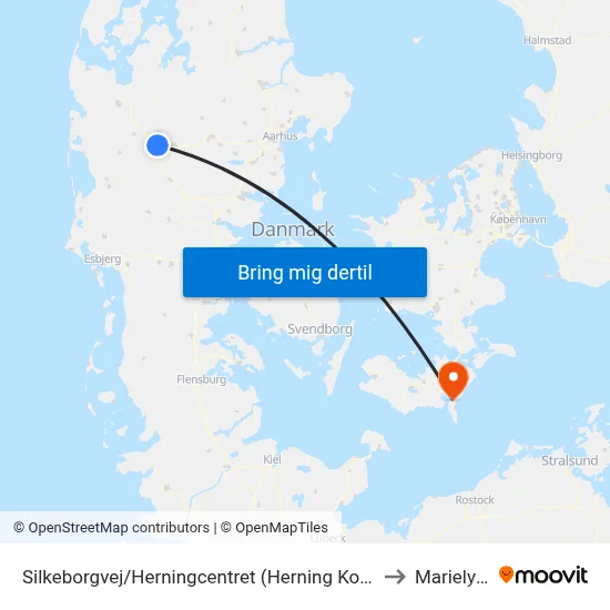 Silkeborgvej/Herningcentret (Herning Kom) to Marielyst map