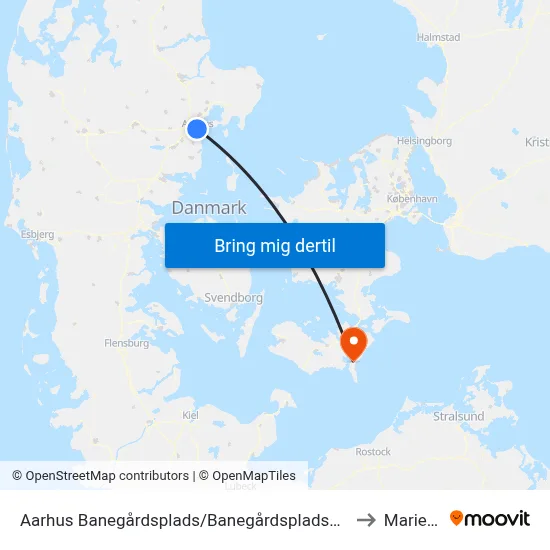 Aarhus Banegårdsplads/Banegårdspladsen (Flybus) to Marielyst map