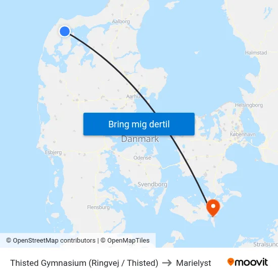 Thisted Gymnasium (Ringvej / Thisted) to Marielyst map