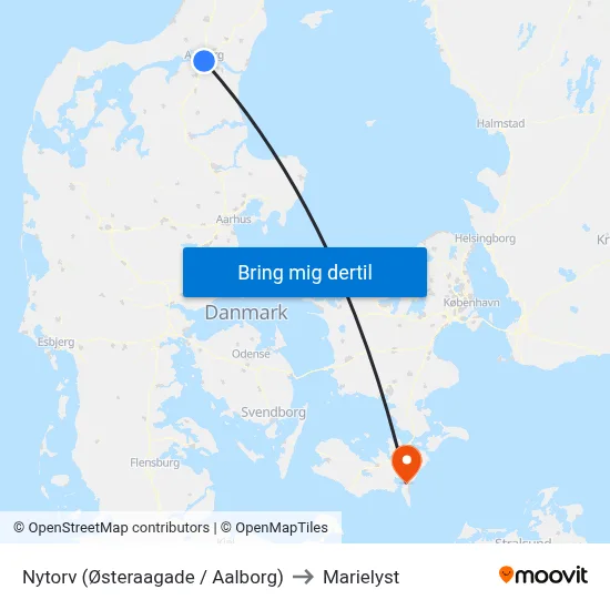 Nytorv (Østeraagade / Aalborg) to Marielyst map