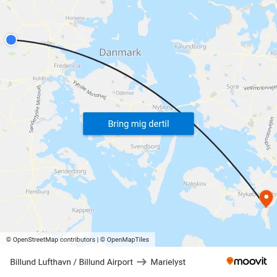 Billund Lufthavn / Billund Airport to Marielyst map