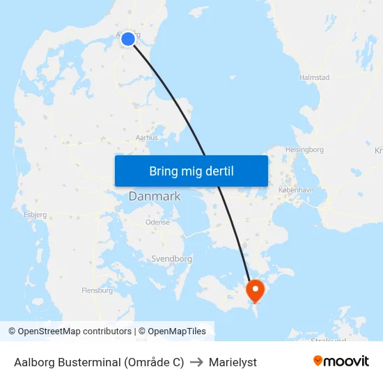 Aalborg Busterminal (Område C) to Marielyst map