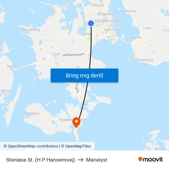 Stenløse St. (H P Hansensvej) to Marielyst map