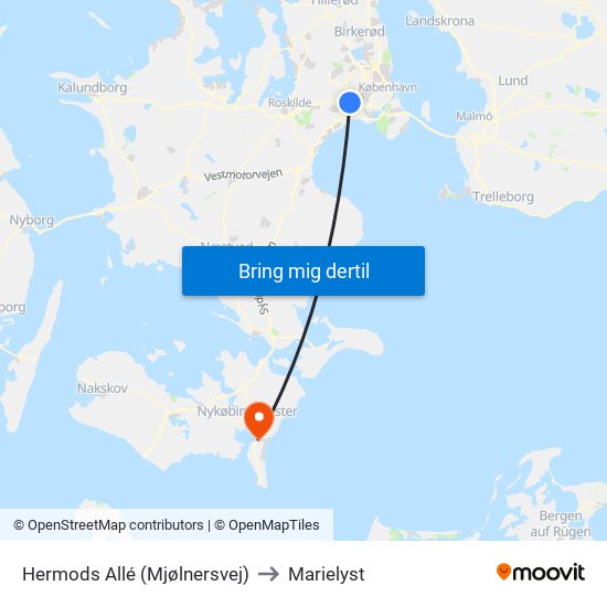 Hermods Allé (Mjølnersvej) to Marielyst map