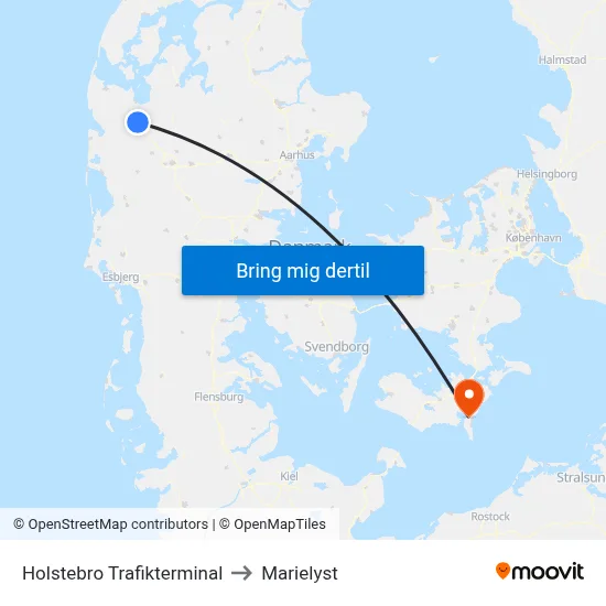 Holstebro Trafikterminal to Marielyst map