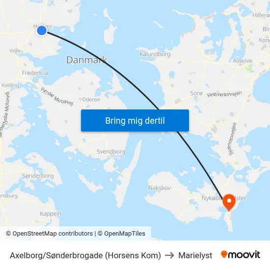 Axelborg/Sønderbrogade (Horsens Kom) to Marielyst map