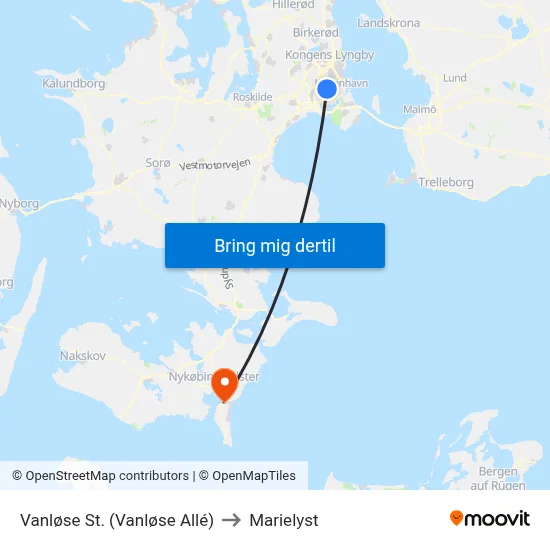 Vanløse St. (Vanløse Allé) to Marielyst map