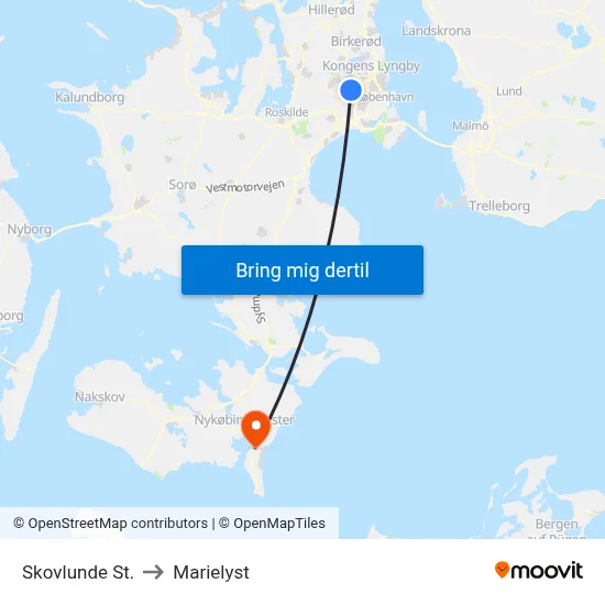 Skovlunde St. to Marielyst map