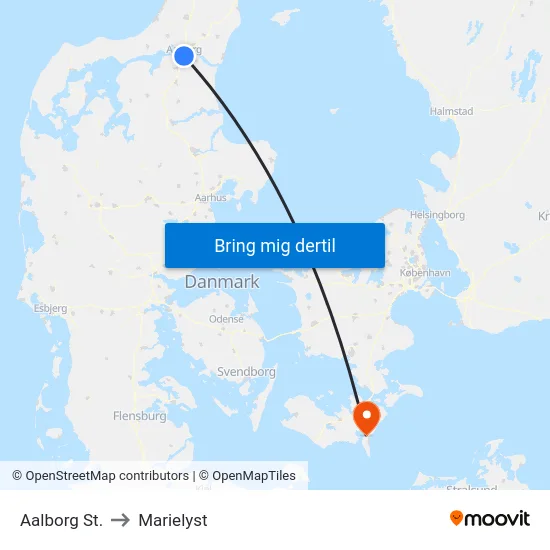 Aalborg St. to Marielyst map