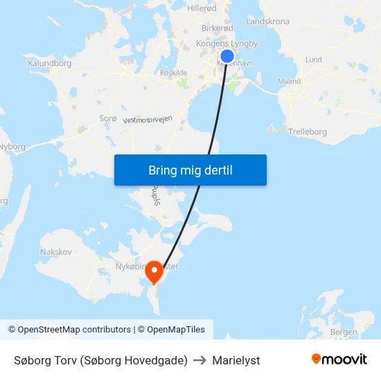 Søborg Torv (Søborg Hovedgade) to Marielyst map