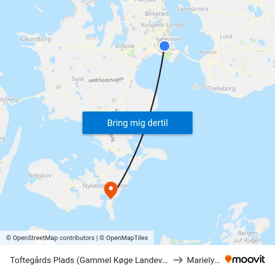 Toftegårds Plads (Gammel Køge Landevej) to Marielyst map