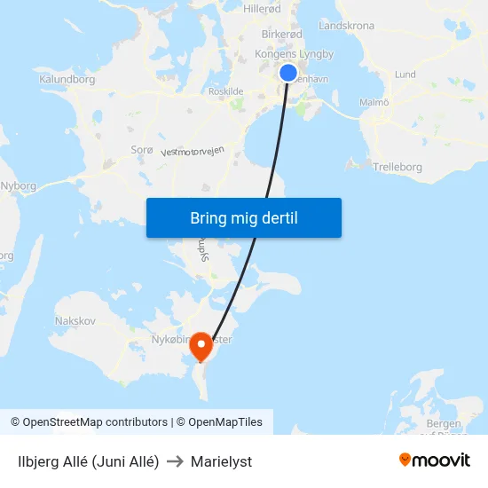 Ilbjerg Allé (Juni Allé) to Marielyst map