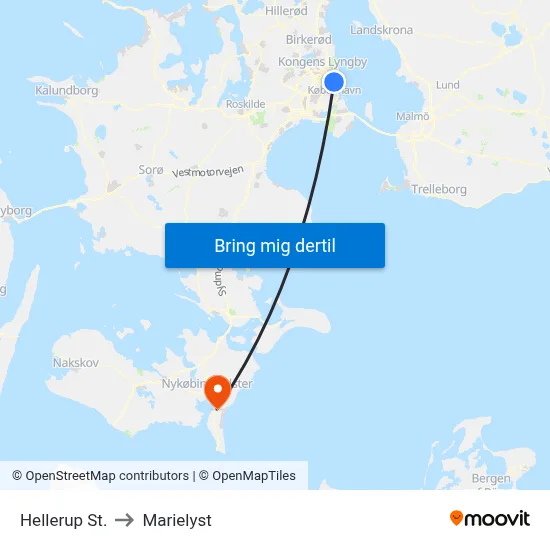Hellerup St. to Marielyst map
