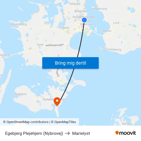 Egebjerg Plejehjem (Nybrovej) to Marielyst map