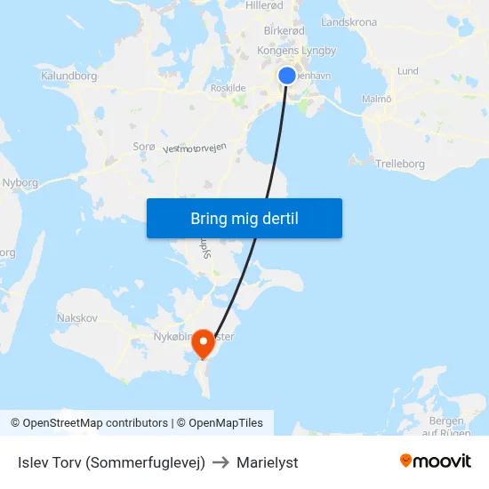 Islev Torv (Sommerfuglevej) to Marielyst map