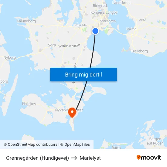 Grønnegården (Hundigevej) to Marielyst map