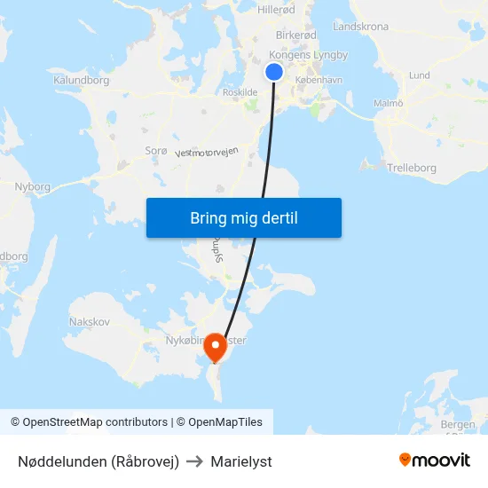 Nøddelunden (Råbrovej) to Marielyst map
