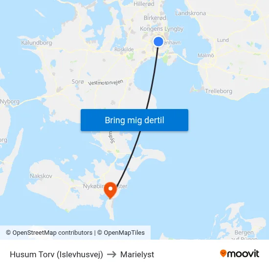 Husum Torv (Islevhusvej) to Marielyst map