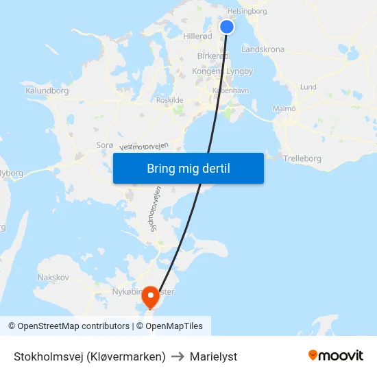 Stokholmsvej (Kløvermarken) to Marielyst map