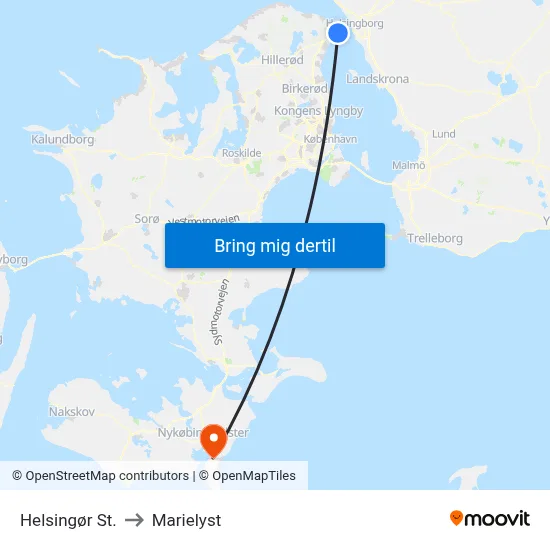 Helsingør St. to Marielyst map