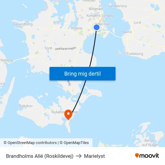 Brandholms Allé (Roskildevej) to Marielyst map