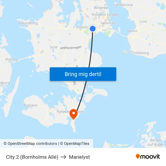 City 2 (Bornholms Allé) to Marielyst map