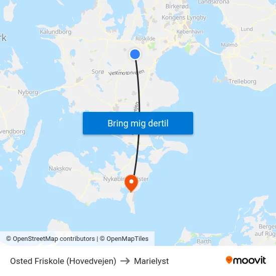 Osted Friskole (Hovedvejen) to Marielyst map