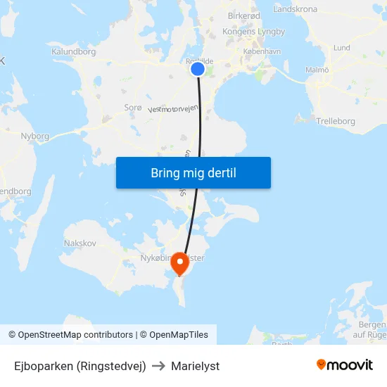 Ejboparken (Ringstedvej) to Marielyst map