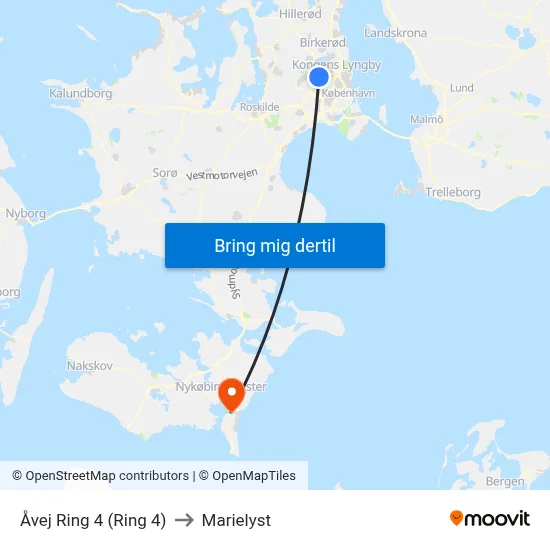 Åvej Ring 4 (Ring 4) to Marielyst map