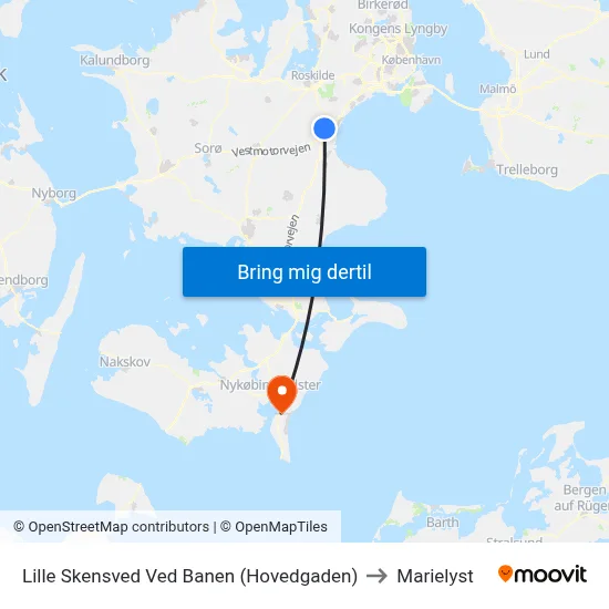 Lille Skensved Ved Banen (Hovedgaden) to Marielyst map