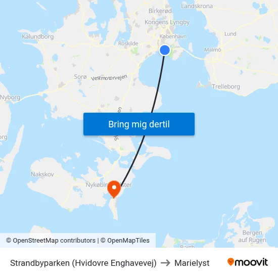Strandbyparken (Hvidovre Enghavevej) to Marielyst map