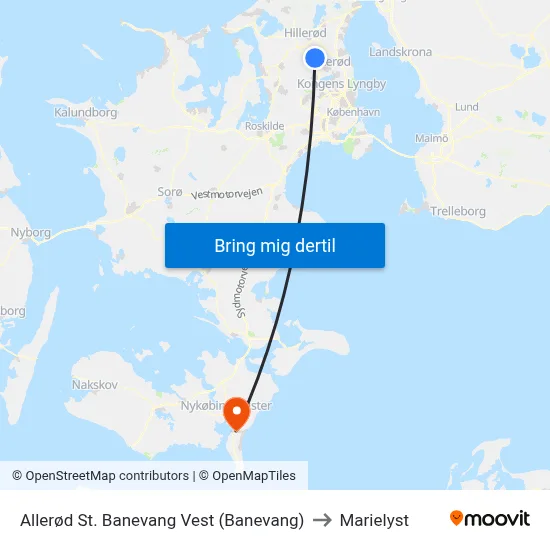 Allerød St. Banevang Vest (Banevang) to Marielyst map