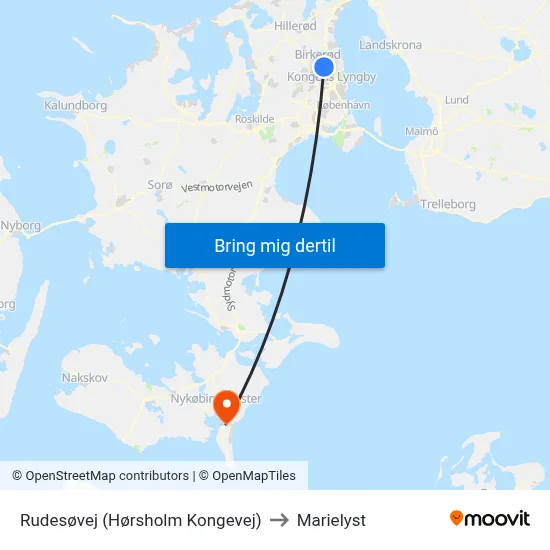 Rudesøvej (Hørsholm Kongevej) to Marielyst map