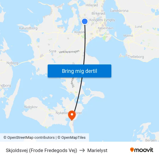 Skjoldsvej (Frode Fredegods Vej) to Marielyst map