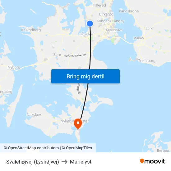 Svalehøjvej (Lyshøjvej) to Marielyst map