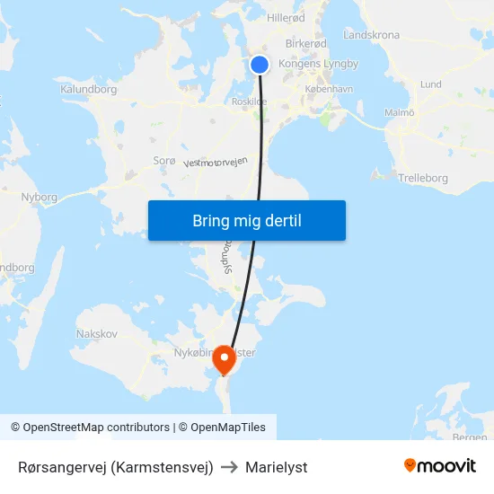 Rørsangervej (Karmstensvej) to Marielyst map