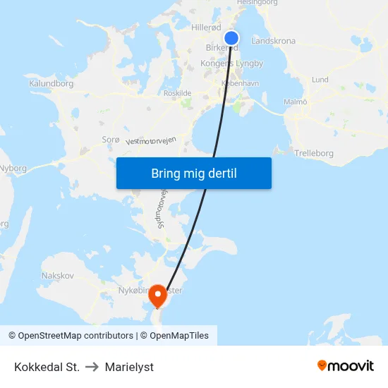 Kokkedal St. to Marielyst map