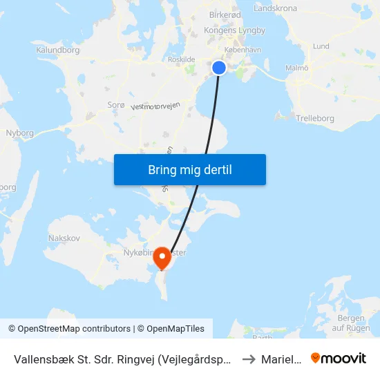Vallensbæk St. Sdr. Ringvej (Vejlegårdsparken) to Marielyst map